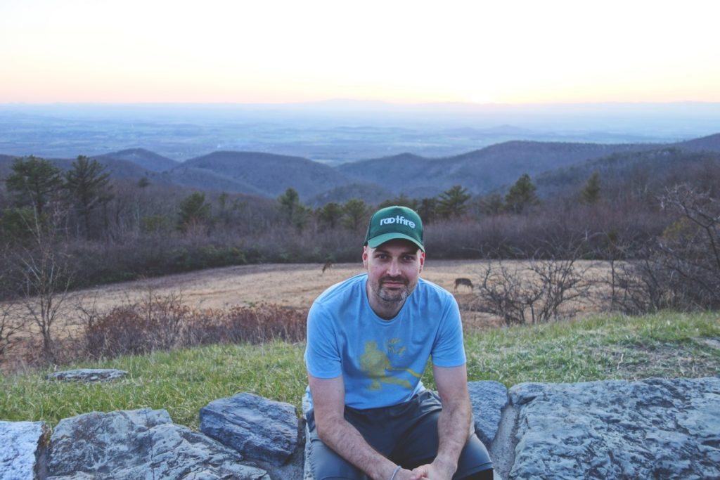 Producer Danny Kalb, hiking in Shenandoah National Park the day after finishing recording sessions with Na'an Stop.